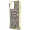 Guess IML Metal Glitter 4G Circle Triangle MagSafe - Etui do iPhone 16 Pro Max (brązowy) (GUHMP16XHG4PRTGW)