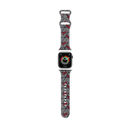 Hello Kitty Silicone Bows & Stripes - Pasek do Apple Watch 38/40/41 mm (czarny) (HKAWMSDIEZK)