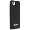 Guess Silicone Script Metal Logo MagSafe - Etui do iPhone 16e (czarny) (GUHMPSE4SMBSLK)
