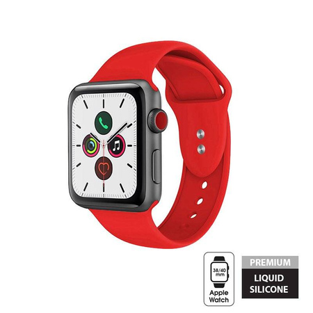 Crong Liquid - Pasek do Apple Watch 38/40/41/42 mm (czerwony) (CRG-40LQB-RED)