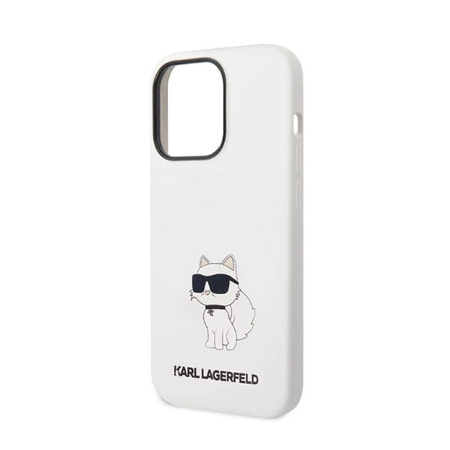 Karl Lagerfeld Silicone NFT Choupette - Etui iPhone 14 Pro Max (biały) (KLHCP14XSNCHBCH)