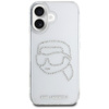 Karl Lagerfeld IML Rhinestones Karl Head - Etui do iPhone 16 (przezroczysty) (KLHCP16SHKHDCELT)