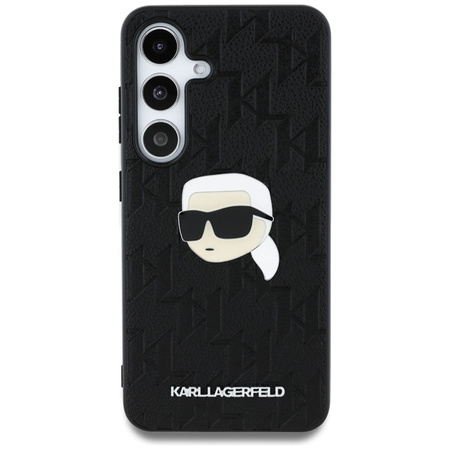 Karl Lagerfeld Leather Monogram Pin Logo Karl Head - Etui Samsung Galaxy S25 (czarny) (KLHCS25SPGKLKIPK)