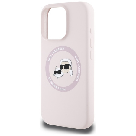 Karl Lagerfeld Silicone Double Heads And Circle MagSafe - Etui do iPhone 16 Pro Max (różowy) (KLHMP16XSKCHTCP)