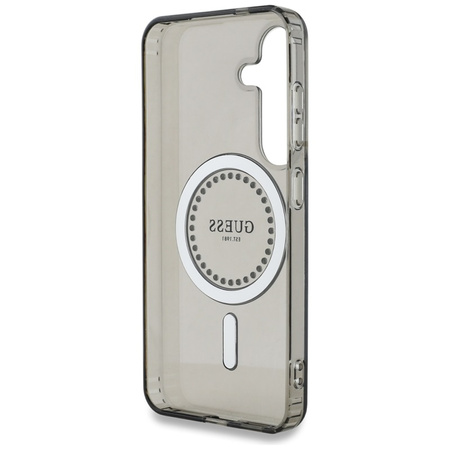 Guess Rhinestones Printed Classic Logo MagSafe - Etui do Samsung Galaxy S25 (czarny) (GUHMS25SPFTDTEK)