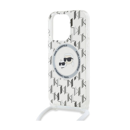 Karl Lagerfeld IML Crossbody Monogram Karl & Choupette Head MagSafe - Etui iPhone 15 Pro Max (przezroczysty) (KLHMP15XHCKCKLCT)