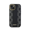 DKNY Leather Checkered Mono Pattern MagSafe - Etui iPhone 15 Plus / 14 Plus (czarny) (DKHMP15MPCPVSLK)