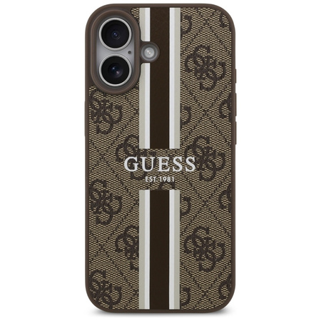 Guess 4G Printed Stripes MagSafe - Etui iPhone 17 (brązowy) (GUHMP17SP4RPSW)