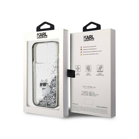 Karl Lagerfeld Liquid Glitter Choupette - Etui iPhone 15 Pro Max (przezroczysty) (KLHCP15XLKCNSK)