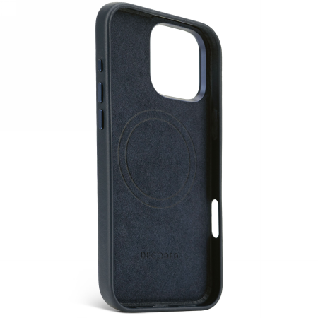 Decoded Leather Backcover - skórzana obudowa ochronna do iPhone 16 Pro Max kompatybilna z MagSafe (navy) (D25IPO16PMBC1NY)