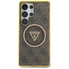 Guess 4G Glitter Triangle Buttons MagSafe - Etui do Samsung Galaxy S25 Ultra (brązowy) (GUHMS25LHG4PRTGW)