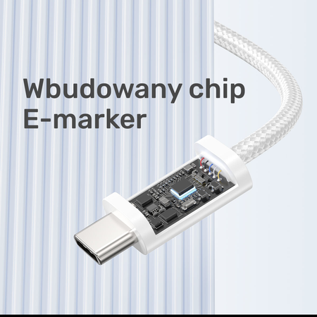 Unitek Kabel w oplocie zwijany magnetycznie USB C PD 100W różowy 1m (C14141APK01-1M)