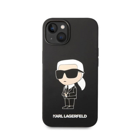 Karl Lagerfeld Silicone Ikonik MagSafe - Etui iPhone 15 Plus / 14 Plus (czarny) (KLHMP14MSNIKBCK)