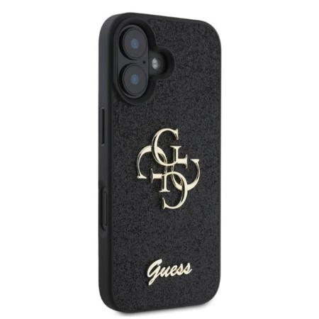 Guess Fixed Glitter Big 4G - Etui iPhone 16 (czarny) (GUHCP16SHG4SGK)