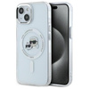 Karl Lagerfeld IML Metal Karl & Choupette Head MagSafe - Etui iPhone 15 (biały) (KLHMP15SHLSKCH)