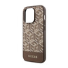Guess GCube Stripes MagSafe - Etui iPhone 14 Pro (Brązowy) (GUHMP14LHGCFSEW)