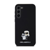 Karl Lagerfeld Silicone Karl & Choupette Metal Pin - Etui Samsung Galaxy S24+ (czarny) (KLHCS24MSMHKCNPK)