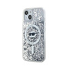 Karl Lagerfeld Liquid Glitter Choupette Head MagSafe - Etui iPhone 15 / 14 / 13 (przezroczysty) (KLHMP15SLGCHSGH)