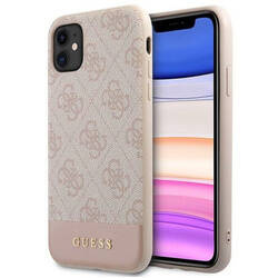 Guess 4G Bottom Stripe Collection - Etui iPhone 11 (różowy) (GUHCN61G4GLPI)