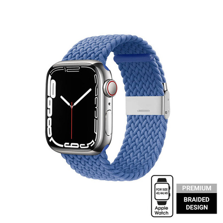 Crong Wave Band – Pleciony pasek do Apple Watch 44/45/46/49 mm (niebieski) (CRG-44WAV-BLU)