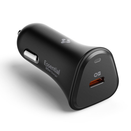Spigen Essential EV301 - Ładowarka samochodowa USB-C PD 3.0 PPS 30W (Czarny) (ACP08699)