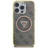Guess IML Metal Glitter 4G Circle Triangle MagSafe - Etui do iPhone 16 Pro Max (brązowy) (GUHMP16XHG4PRTGW)