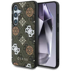 Guess 4G Printed Colored Peony Pattern MagSafe - Etui do Samsung Galaxy S25 (brązowy) (GUHMS25SP4PWPW)