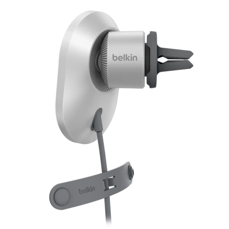 Belkin Ładowarka samochodowa 15W, magnetyczna, Qi2.0, zasilacz 20W, srebrna (WIC008BTGR-V2)