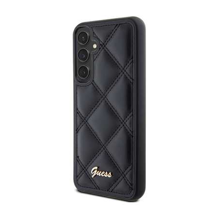 Guess Quilted Metal Logo - Etui Samsung Galaxy S23 FE (czarny) (GUHCS23FEPSQSQSK)