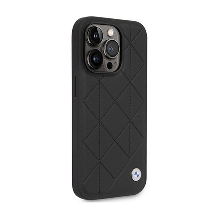 BMW Leather Quilted - Etui iPhone 14 Pro (czarny) (BMHCP14L22RQDK)