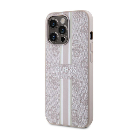 Guess 4G Printed Stripes MagSafe - Etui iPhone 13 Pro (Różowy) (GUHMP13LP4RPSP)