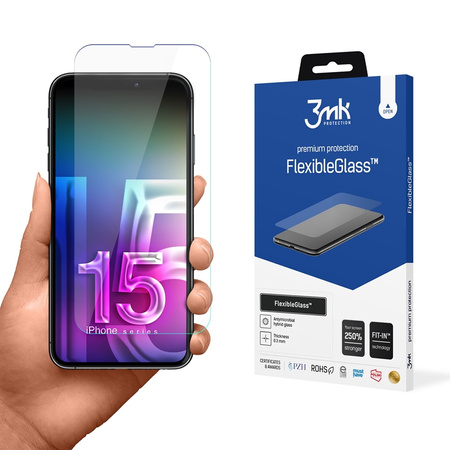 3mk FlexibleGlass - Szkło hybrydowe do iPhone 15 (3MK_5903108661089)