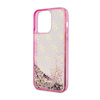 Guess Liquid Glitter Transculent 4G - Etui iPhone 14 Pro (Różowy) (GUHCP14LLC4PSGP)
