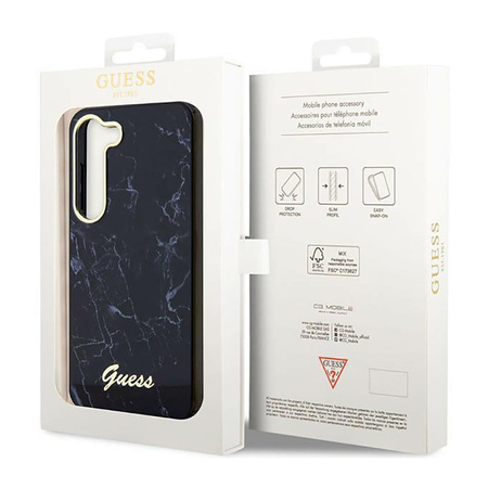 Guess Marble Collection - Etui Samsung Galaxy S23+ (czarny) (GUHCS23MPCUMAK)