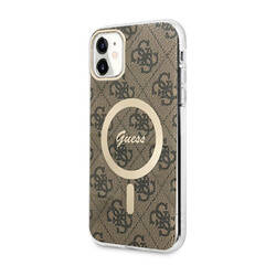 Guess 4G MagSafe - Etui iPhone 11 (Brązowy) (GUHMN61H4STW)
