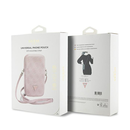 Guess Zip 4G Triangle - Torebka na telefon (różowy) (GUWBZP4GFTSP)