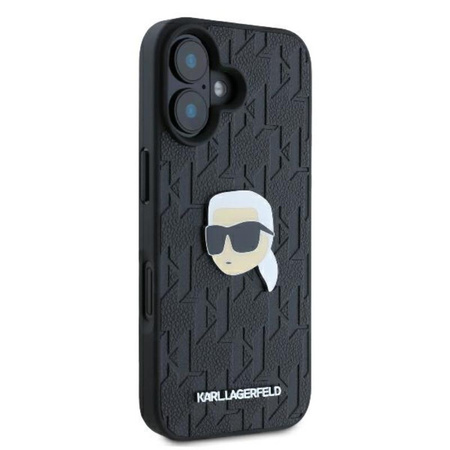 Karl Lagerfeld Monogram Karl Head Pin - Etui iPhone 16 (czarny) (KLHCP16SPGKLKIPK)