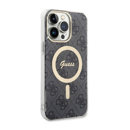 Guess 4G MagSafe - Etui iPhone 14 Pro Max (Czarny) (GUHMP14XH4STK)