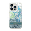 Guess Liquid Glitter Flower – Etui iPhone 14 Pro (zielony) (GUHCP14LLFLSN)