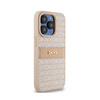 DKNY Leather Mono Stripe & Metal Logo - Etui iPhone 15 Pro (różowy) (DKHCP15LPRTHSLP)