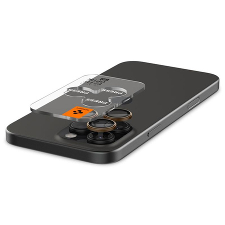 Spigen Optik Pro GLAS.TR EZ Fit Camera Protector 2-Pack - Szkło ochronne na obiektyw do iPhone 16 Pro / 16 Pro Max (2 szt) (Desert Titanium) (AGL08862)