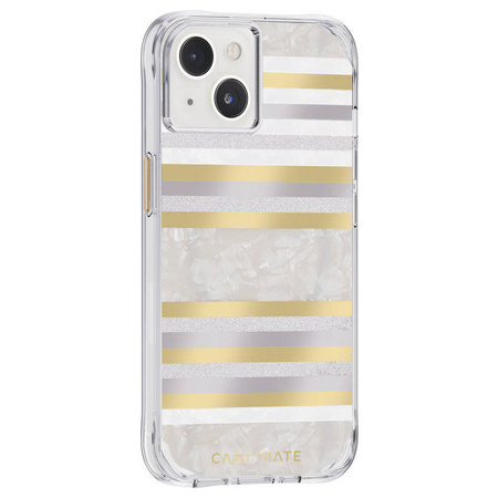 Case-Mate Pearl Stripes MagSafe - Etui iPhone 14 / iPhone 13 zdobione masą perłową (Pearl Stripes) (CM049180)