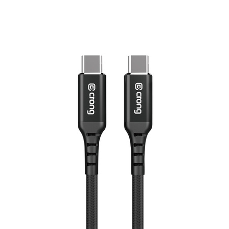 Crong Armor Link - Kabel 60W PD 3A USB-C do USB-C 25cm (czarny) (CRG-AL025USCC-BLK)