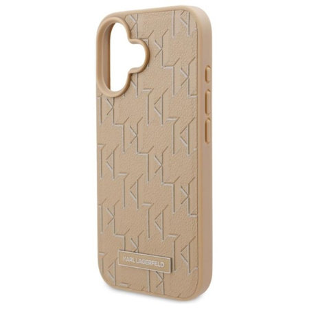 Karl Lagerfeld Hot Stamp MagSafe - Etui iPhone 16 (beżowy) (KLHMP16SPKHPORPE)