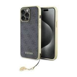 Guess 4G Charms Collection - Etui iPhone 15 Pro Max (szary) (GUHCP15XGF4GGR)