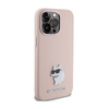 Karl Lagerfeld Silicone Choupette Metal Pin - Etui iPhone 15 Pro Max (różowy) (KLHCP15XSMHCNPP)