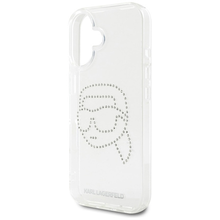 Karl Lagerfeld IML Rhinestones Karl Head - Etui do iPhone 16 (przezroczysty) (KLHCP16SHKHDCELT)