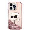 Karl Lagerfeld Liquid Glitter NFT Karl's Head - Etui iPhone 14 Pro Max (różowy) (KLHCP14XLNKHCP)