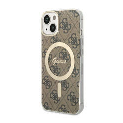 Guess 4G MagSafe - Etui iPhone 14 (Brązowy) (GUHMP14SH4STW)