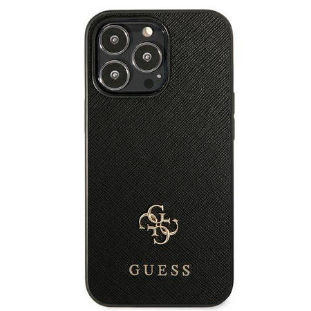 Guess Saffiano 4G Small Metal Logo – Etui iPhone 13 Pro (czarny) (GUHCP13LPS4MK)